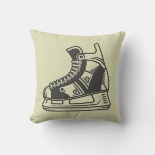 Vintage Hockey Skate Throw Pillow