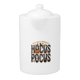 Vintage Hocus Pocus Halloween Pumpkin Shirt Design Teapot