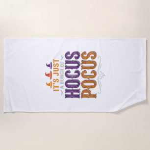 Vintage Hocus Pocus Halloween Typography Design_1 Beach Towel