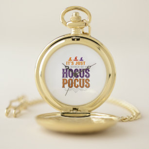 Vintage Hocus Pocus Halloween Typography Design_1 Pocket Watch