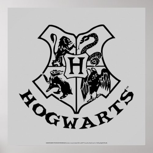 Vintage HOGWARTS School Crest Poster