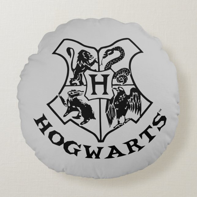 Vintage HOGWARTS™ School Crest Round Pillow (Front)