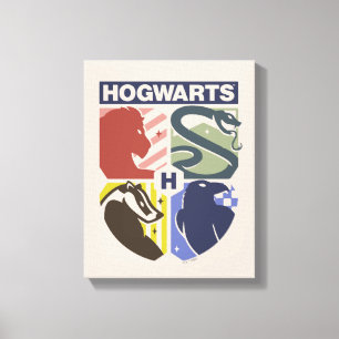 Vintage HOGWARTS™ Stamped Crest Canvas Print