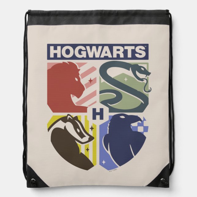 Vintage HOGWARTS™ Stamped Crest Drawstring Bag (Front)