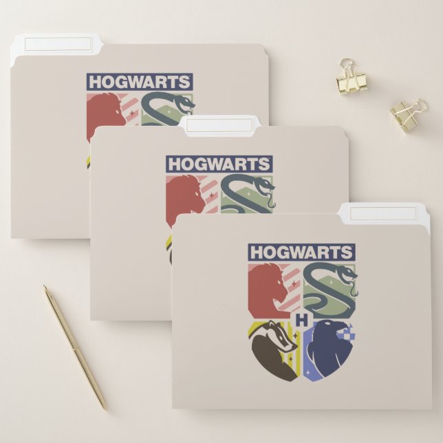 Vintage HOGWARTS™ Stamped Crest File Folder (Set)