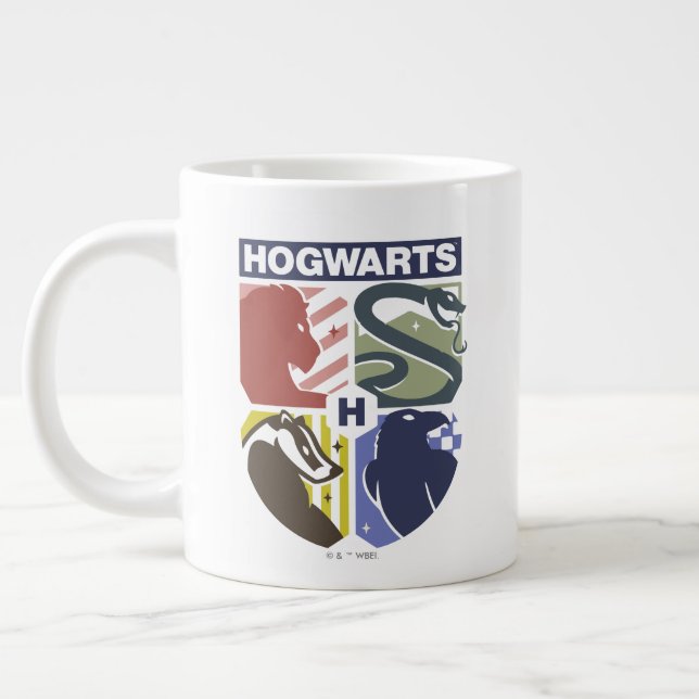 Vintage HOGWARTS™ Stamped Crest Giant Coffee Mug (Left)