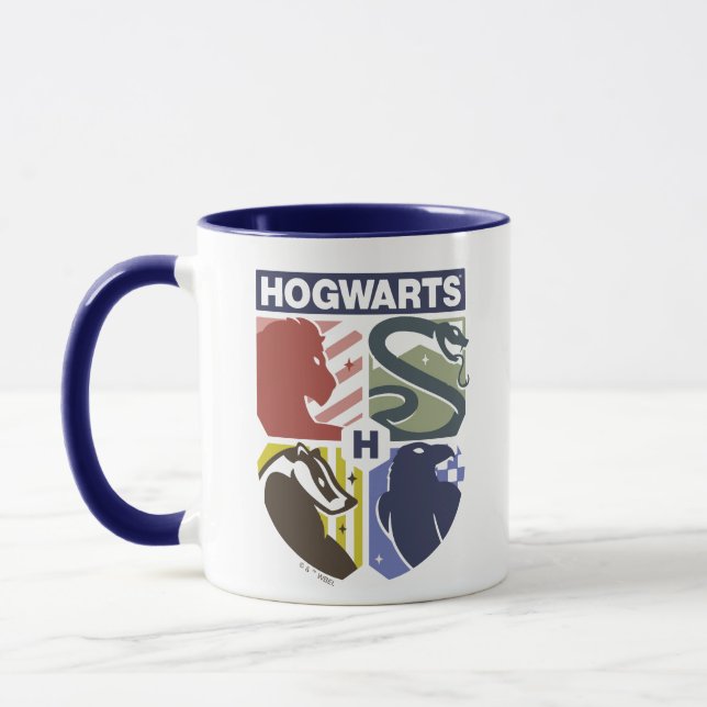 Vintage HOGWARTS™ Stamped Crest Mug (Left)