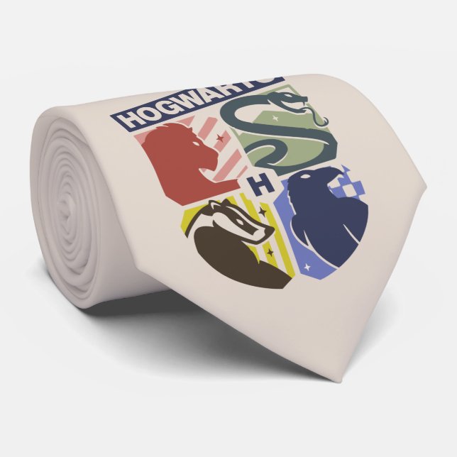 Vintage HOGWARTS™ Stamped Crest Neck Tie (Rolled)