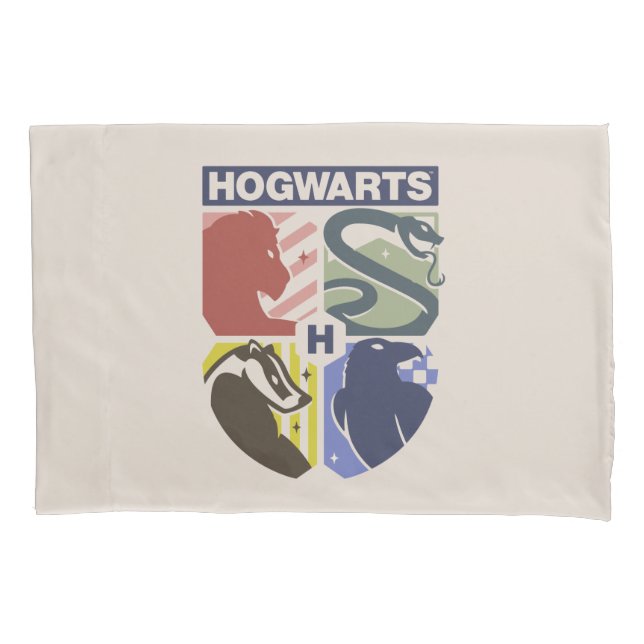Vintage HOGWARTS™ Stamped Crest Pillow Case (Front)