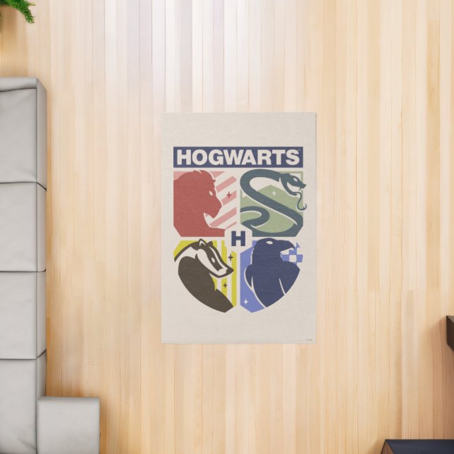 Vintage HOGWARTS™ Stamped Crest Rug (Insitu (Indoor 2))