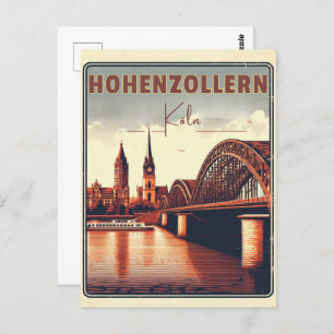 Vintage Hohenzollern Bridge cologne germany gift Postcard