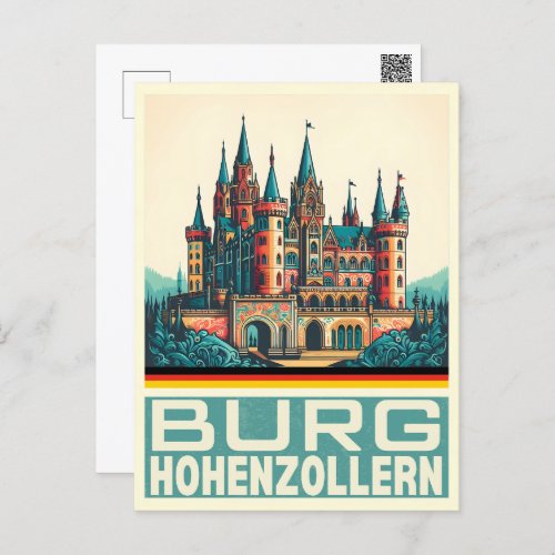 Vintage Hohenzollern Castle Burg Hohenzoller gift Postcard