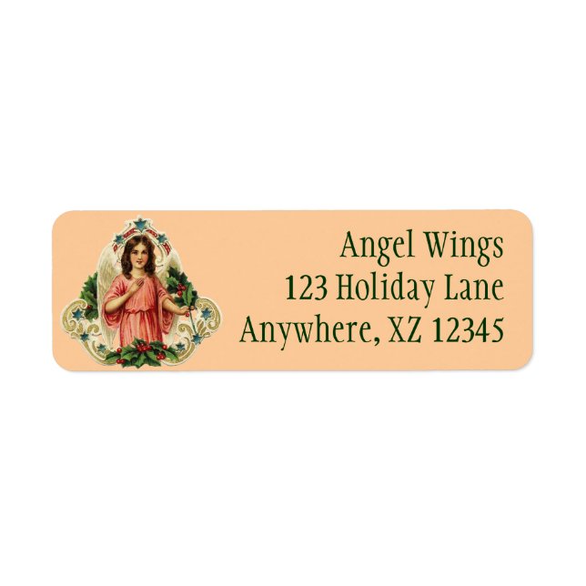 Vintage Holiday Angel Label (Front)