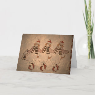 Vintage Holiday Beagles Card