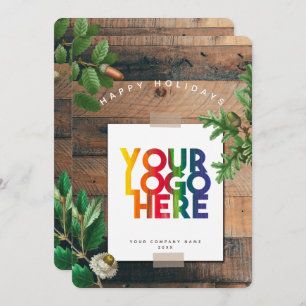 Vintage Holiday Business Logo Christmas Card