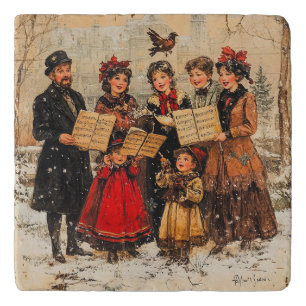 Vintage Holiday Carolers Trivet