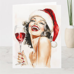 Vintage Holiday Cheer in Watercolor Card