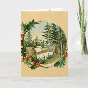 Vintage Holiday Christmas Greeting Invitations