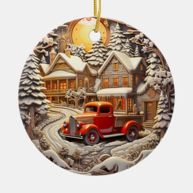 Vintage Holiday Christmas Ornament (Front)