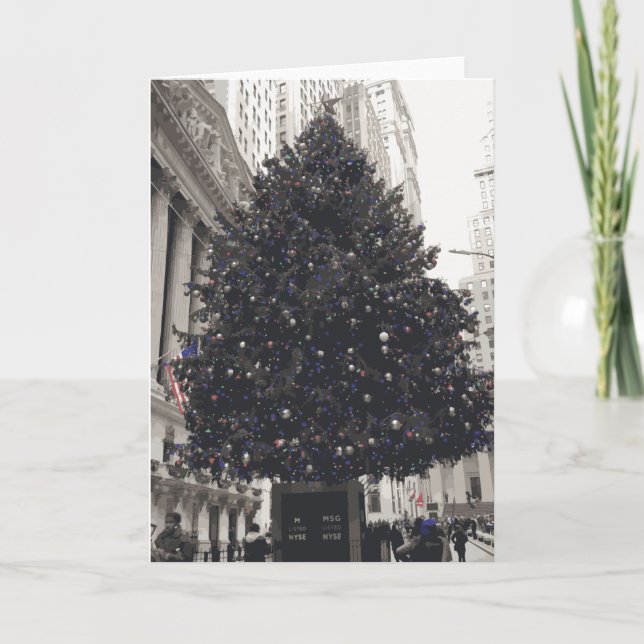 Vintage Holiday Christmas Tree Card (Front)