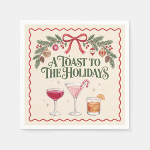 Vintage Holiday Cocktail Party Napkins