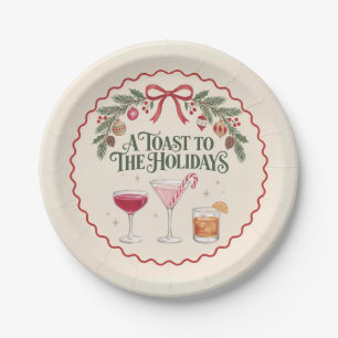 Vintage Holiday Cocktail Party Paper Plates