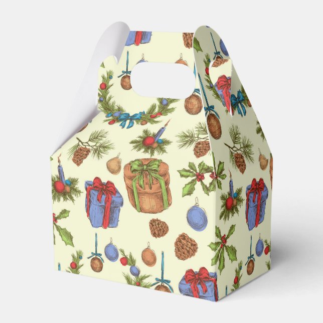 Vintage Holiday Gifts | Christmas Favor Boxes (Front Side)