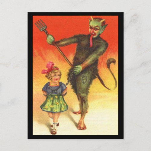 Vintage Holiday Gruss Vom Krampus Postcard