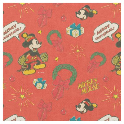 Mickey Mouse Pattern Xmas Red 2023 Christmas Disney Cartoon