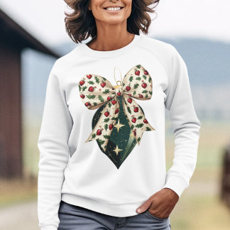 Vintage Holiday Ornament with Cute Bow Tri-Blend Shirt