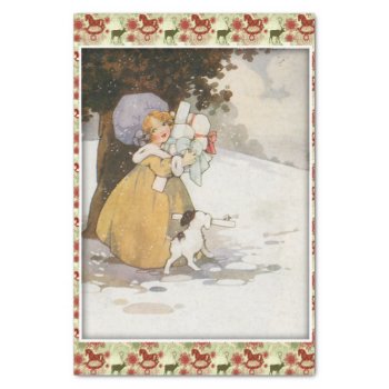 Vintage Holiday Scene Tissue Paper by CaptainScratch at Zazzle