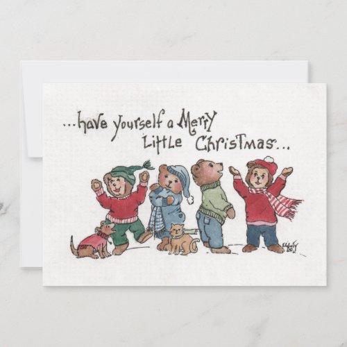 Vintage  Holiday Singing Cubs acrylic caricature 