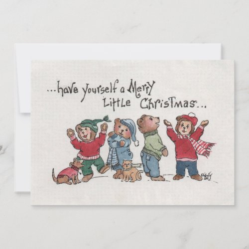 Vintage  Holiday Singing Cubs acrylic caricature 