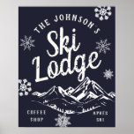 Vintage Holiday Ski Lodge Custom Family Poster<br><div class="desc">Decorate your home, school or office for the holidays with these retro style designs sure to delight everyone. Choose from Hot Cocoa, Sleigh Rides, Ski Lodge or the Christmas Tree Farm and customize with your own family names. These vintage-inspired signs will make your Christmas and or Holiday even more fun...</div>