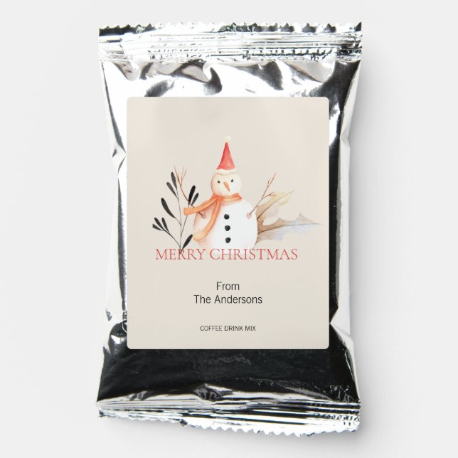 Vintage Holiday Snowman Christmas Coffee Drink Mix (Front)