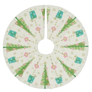 Vintage Holiday Sparkle by studioxtine Brushed Polyester Tree Skirt