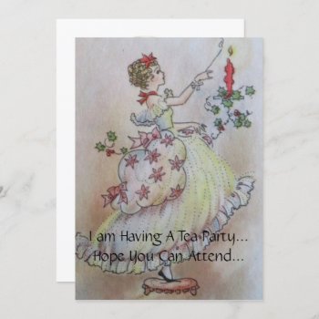 Vintage Holiday Tea Party Invitation by SharCanMakeit at Zazzle