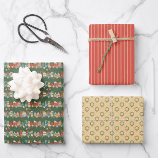 Vintage Holiday Wrapping Paper Sheets