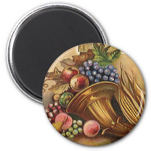 Vintage Holidys Thanksgiving Harvest and Pilgrim Magnet
