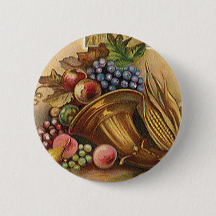 Vintage Holidys, Thanksgiving, Harvest and Pilgrim Pinback Button