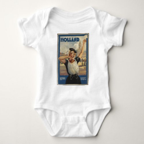 Vintage Holland Air Travel Baby Bodysuit