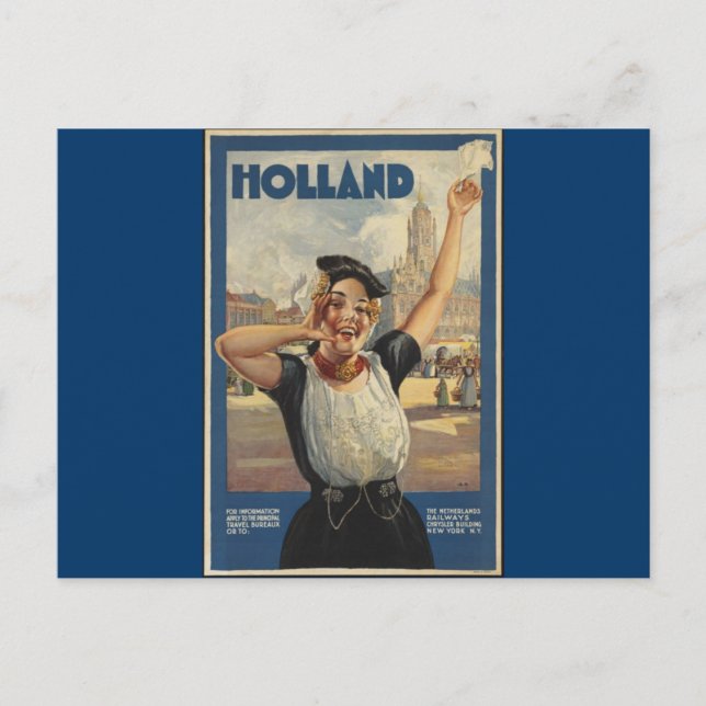 Vintage Holland Air Travel Postcard (Front)