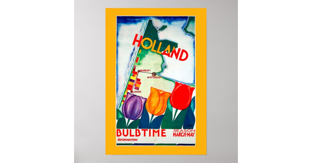 Vintage Holland Bulb Time Poster | Zazzle