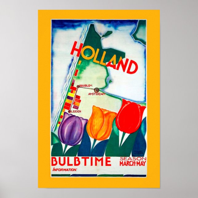 Vintage Holland Bulb Time Poster (Front)