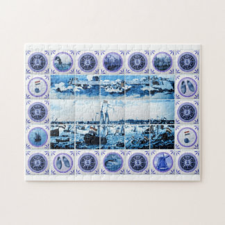 Vintage Holland Delftware Style Tile Mural Jigsaw Puzzle