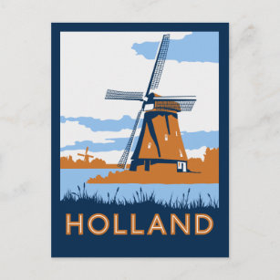 Vintage Travel Poster Holland Middelburg - Affiche de voyage Dutch Railways  - Rétro 