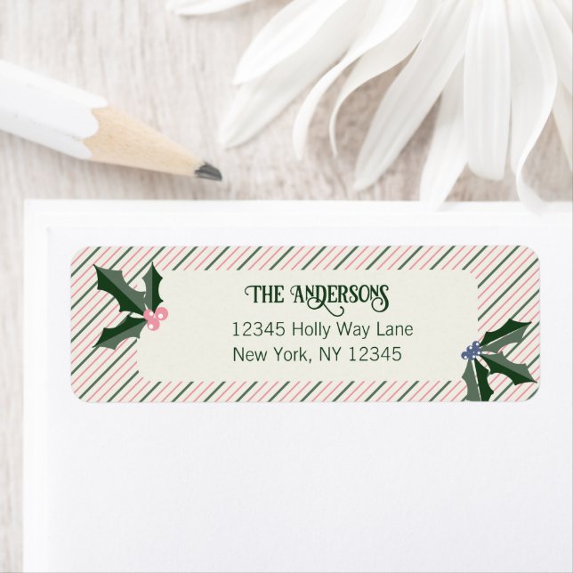 Vintage Holly Address Label (Insitu)