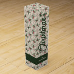 Vintage Holly and Berries Merry Christmas Wine Box