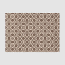 Vintage Holly, Berries & Flowers cream & brown