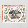 Vintage Holly Berries Oval Photo | Red and Green Holiday Card